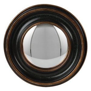Měděno-černé antik nástěnné vypouklé dekorační zrcadlo – 23x3 cm