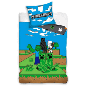 Bavlněné povlečení  HOMA MINECRAFT Creeper 140x200 cm Bavlněné povlečení  HOMA MINECRAFT Creeper 140x200 cm - 140x200 cm - 1 x polštář 1 x přikrývka - zip