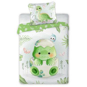 Dětské bavlněné ložní prádlo  DINO BABY  100x135cm Dětské bavlněné ložní prádlo  DINO BABY  100x135cm - 90x135 cm - 1x polštář 1x přikrývka - zip