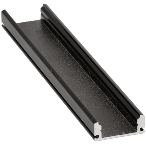 Plochý profil BRG-24 pro LED pásky, černý, 1m + černé stínidlo + rukojeť + koncovky