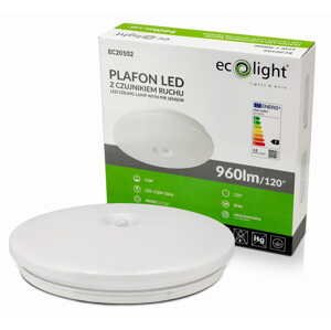 LED stropní svítidlo PIR - 12W - IP44 - neutrální bílá - senzor pohybu