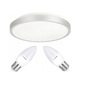Stropní LED svítidlo SEMO-R SILVER - 2xE27 IP20 + 2x E27 10W svíčka - teplá bílá