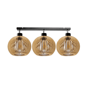 Stropní LED svítidlo LOFT 3xE27 - WOOD - černé