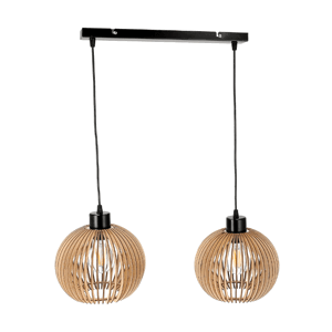 Stropní LED svítidlo LOFT 2xE27 - WOOD - černé