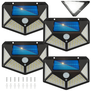4x LED solární lampa 70+30 SMD se senzorem