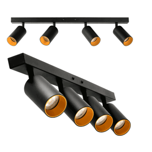 Stropní bodové svítidlo VIKI GOLD - 4xGU10 - černé