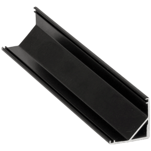 BRG-20 rohový profil pro černé LED pásky 2m + černý kryt + úchytky + koncovky