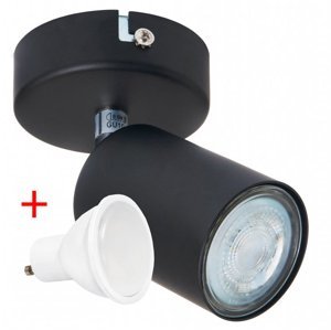 Stropní bodové svítidlo LED VIKI 1x GU10 černé + 1x LED žárovka