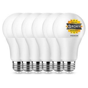 LED žárovka  A60 - E27 - 10W - 800Lm - studená bílá - 5+1 zdarma