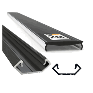 Hliníkový profil pro LED pásky OXI-Cx rohový 2m černý + černý difuzor