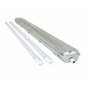 Prachotěsné svítidlo + 2x LED trubice High Lumen  - T8 - 120cm - 18W - neutrální bílá - 4680Lm