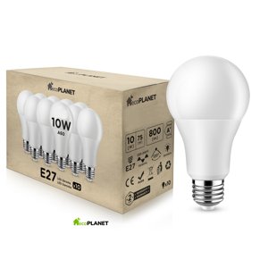 LED žárovka - ecoPLANET - E27 - 10W - 800Lm - teplá bílá - 10x