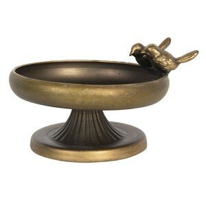 Dekorační bronzová kovová mísa s ptáčky - 18*22*12 cm Clayre & Eef