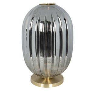 Šedá stolní lampa se zlatým podstavcem Gatien – Ø 20*35 cm E14/max 1*40W Clayre & Eef