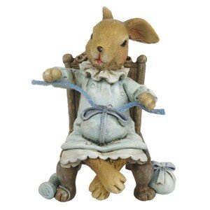 Dekorace králíka v košilce na židli - 8*7*10 cm Clayre & Eef
