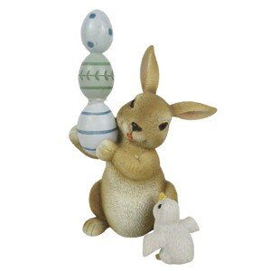 Dekorace králíka s velikonočními vajíčky - 8*7*14 cm Clayre & Eef