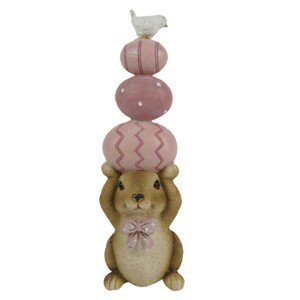 Velikonoční dekorace králíka s vajíčky - 7*6*19 cm Clayre & Eef