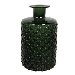 Tmavě zelená skleněná váza Ila - Ø 15*26 cm Clayre & Eef