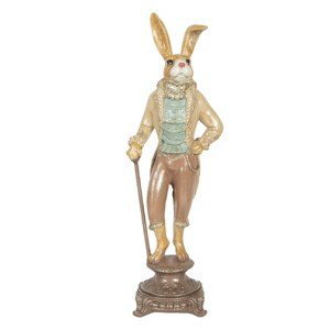 Dekorační soška králíka ve fraku na podstavci - 14*11*44 cm Clayre & Eef