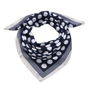 Modrý šátek s bílými puntíky a lemováním - 70*70 cm Clayre & Eef
