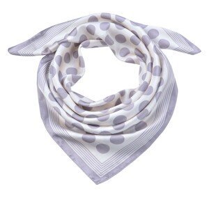 Bílý šátek s šedivým lemováním a šedými puntíky - 70*70 cm Clayre & Eef