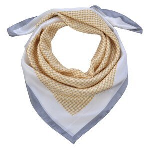 Bílo žlutý šátek se šedivým lemováním - 70*70 cm Clayre & Eef