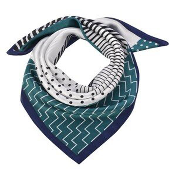 Modro bílý šátek s pruhy a puntíky - 70*70 cm Clayre & Eef
