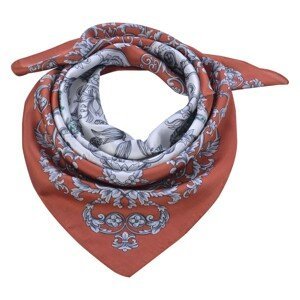 Cihlově červený šátek s ornamenty - 70*70 cm Clayre & Eef