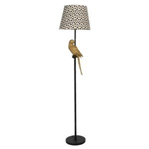 Stojací lampa se vzorovaným stínidlem a dekorací papouška – Ø 37*165 cm E27 Clayre & Eef