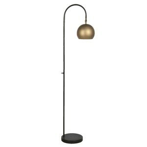 Stojací černá lampa se zlatým stínidlem Sappheire - 40*25*154 cm Clayre & Eef