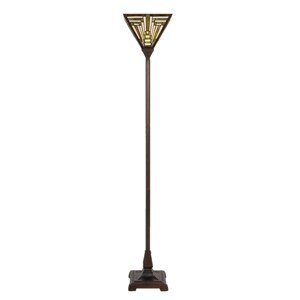 Stojací lampa Tiffany Triangl - 31*31*187 cm E27/max 1*60W Clayre & Eef