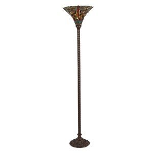 Stojací vitrážová lampa Tiffany Dragonfly – Ø 38*186 cm E27/max 1*60W Clayre & Eef
