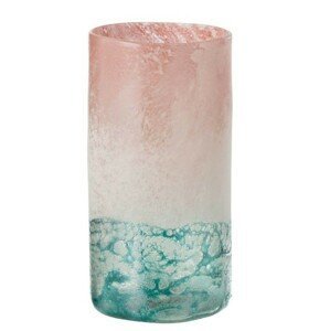 Tyrkysovo - růžová skleněná váza Blush L - Ø16*30 cm J-Line by Jolipa