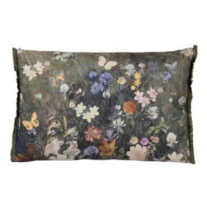 Vintage barevný polštář s květy a motýly  - 60*40 cm Clayre & Eef