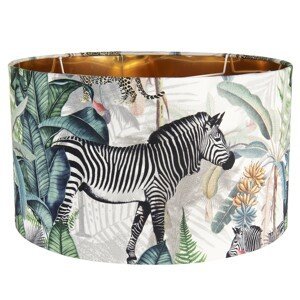 Textilní stínidlo s motivem divokých zvířat Safari – Ø 45*28 cm / E27 Clayre & Eef