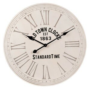 Krémové nástěnné hodiny Old town clocks - Ø 60*4 cm Clayre & Eef