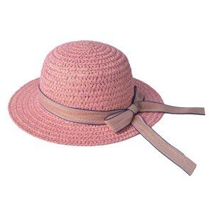 Růžový dětský klobouk s mašlí - 27 cm Clayre & Eef