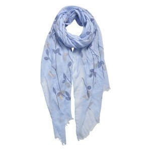 Modrý šátek s listy - 70*180 cm Clayre & Eef