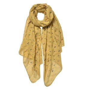 Žlutý šátek s drobnými květy - 70*180 cm Clayre & Eef