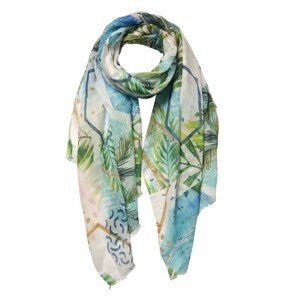 Barevný šátek s motivem listů - 70*180 cm Clayre & Eef