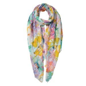 Barevný šátek s potiskem květin - 80*180 cm Clayre & Eef