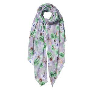 Fialový šátek s potiskem květin - 80*180 cm Clayre & Eef