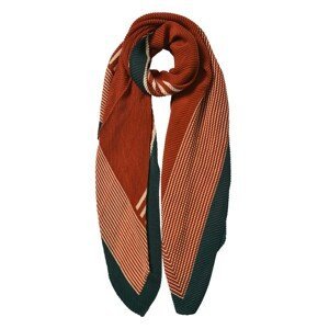 Oranžovo krémový žebrovaný šátek s černým lemováním - 85*180 cm Clayre & Eef
