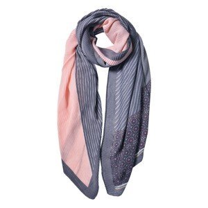 Šedo růžový šátek s proužky - 85*180 cm Clayre & Eef