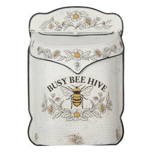 Krémová retro poštovní schránka s včelou Bee Hive - 27*8*39 cm Clayre & Eef
