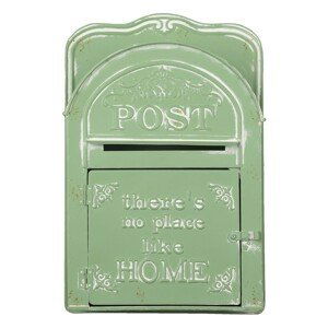 Zelená retro poštovní schránka Post Home s patinou  - 26*9*39 cm Clayre & Eef