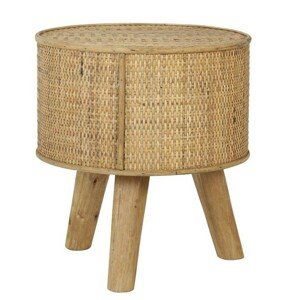 Přírodní dřevěný odkládací stolík Canya - Ø 30*35 cm Light & Living