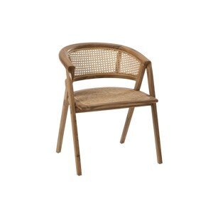 Hnědá dřevěná židle Ani Teak s bambusovým výpletem - 59*59*73cm J-Line by Jolipa