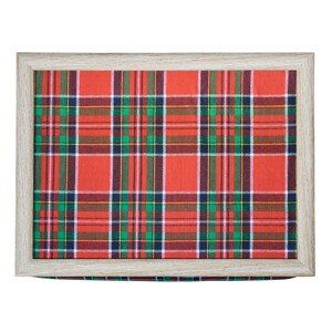 Červený podnos na nohy s károvaným motivem Tartan - 43*33*7cm Mars & More