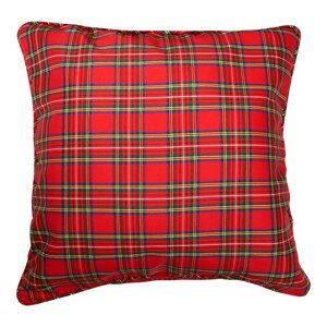 Čtvercový červený kostkovaný polštář Tartan - 55*55*15cm Mars & More